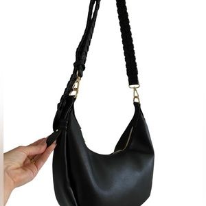 BNWT Jules Kae Zola Half Moon Black Vegan Leather Bag